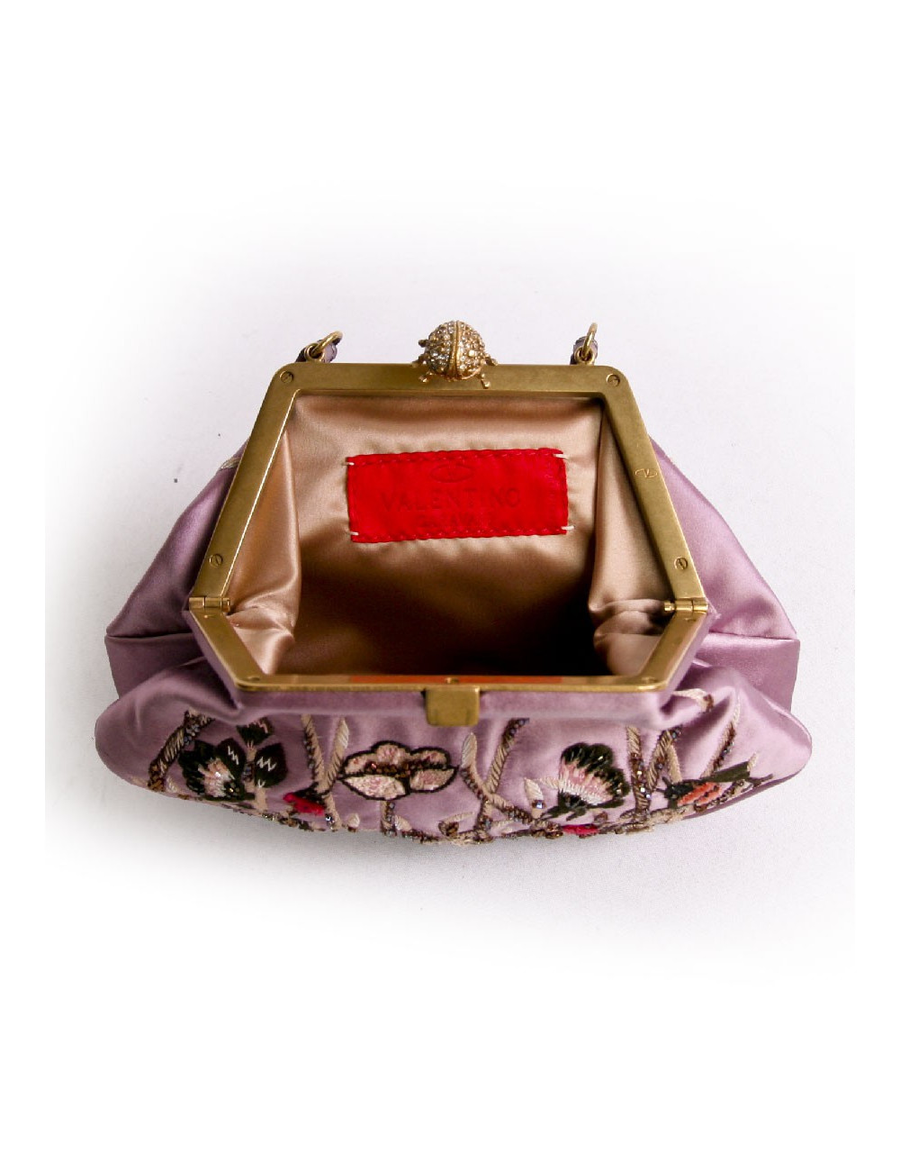 Mini sac du soir VALENTINO brodé violet