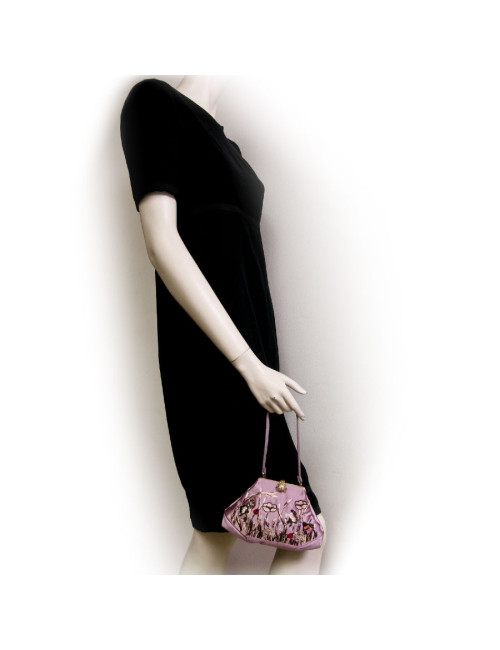 Mini sac du soir VALENTINO brodé violet