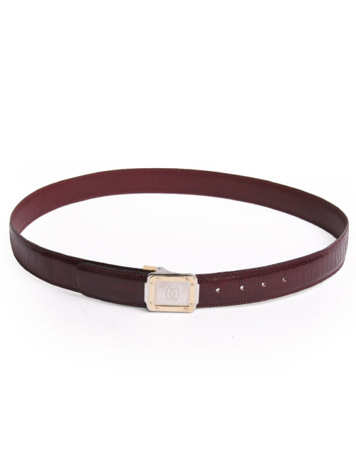 Ceinture Homme CARTIER "Must de Cartier" lézard bordeaux
