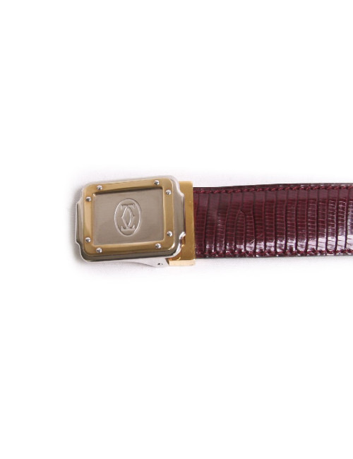 Ceinture Homme CARTIER "Must de Cartier" lézard bordeaux