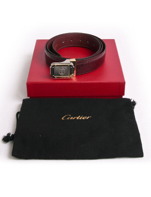 Ceinture Homme CARTIER "Must de Cartier" lézard bordeaux