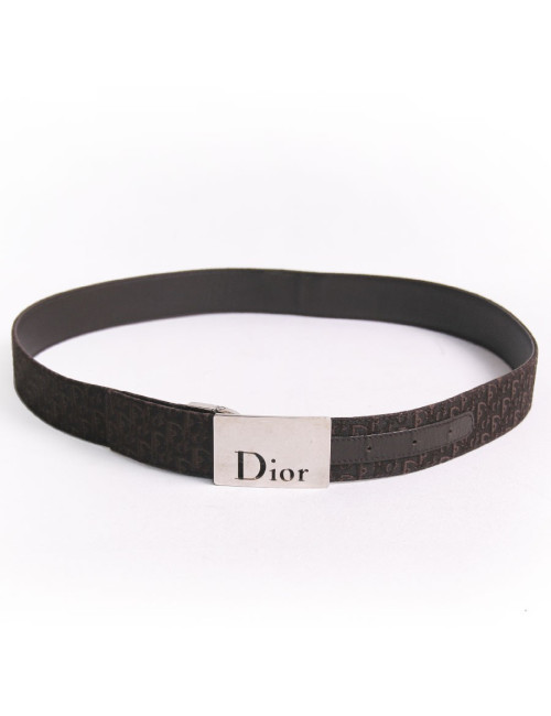 Ceinture DIOR t 95 toile monogram marron 