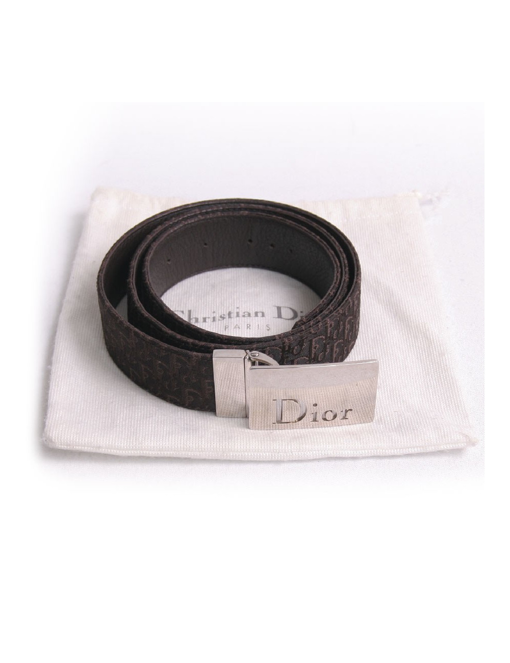 Ceinture DIOR t 95 toile monogram marron 