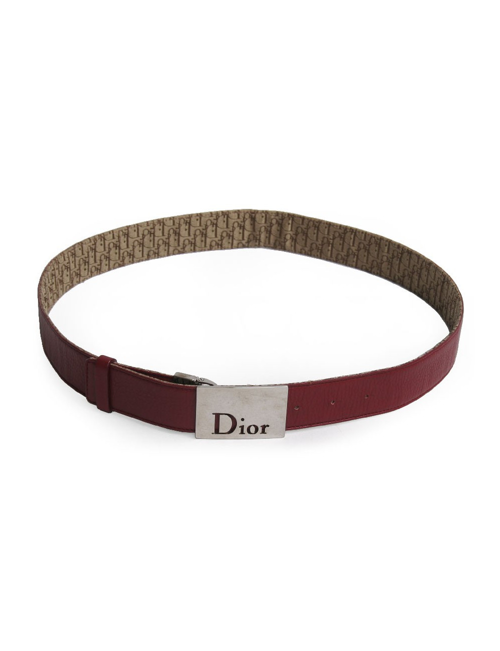 Ceinture DIOR t95  toile monogram beige et marron