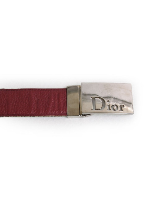 Ceinture DIOR t95  toile monogram beige et marron