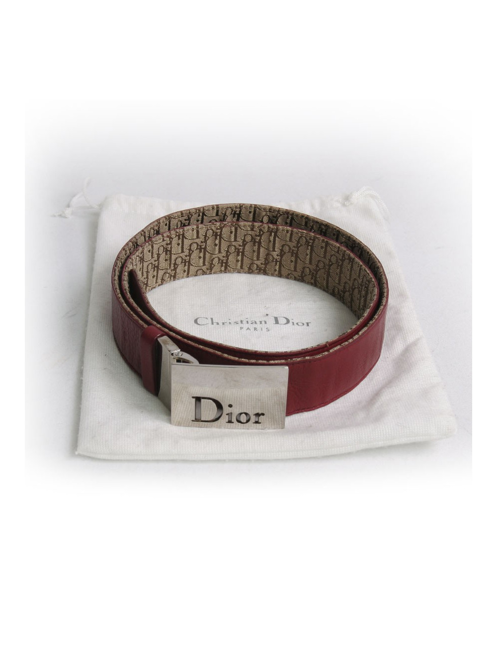 Ceinture DIOR t95  toile monogram beige et marron