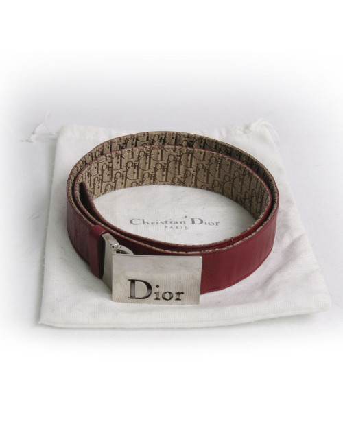 Ceinture DIOR t95  toile monogram beige et marron
