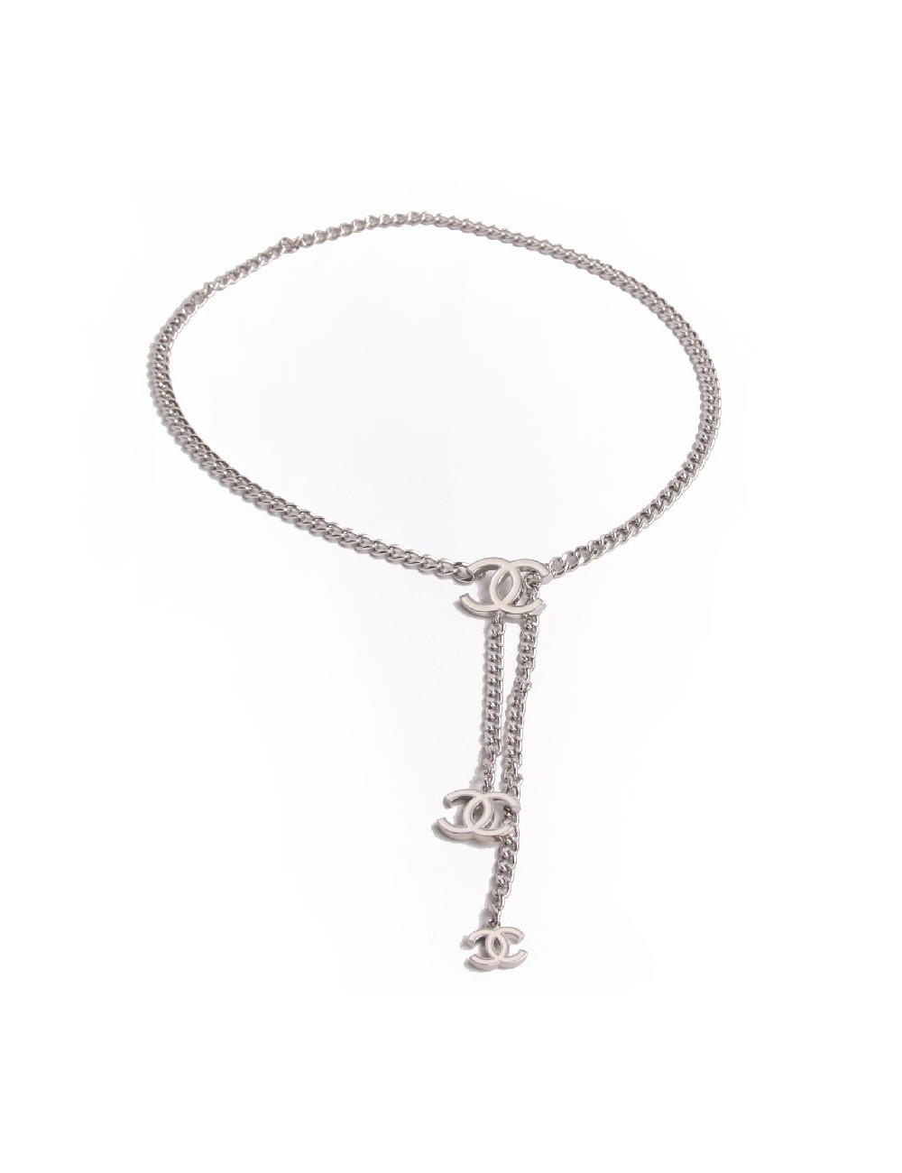 ceinture sautoir CHANEL chaîne argentée