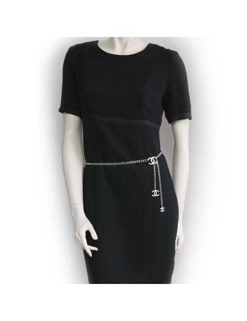 ceinture sautoir CHANEL chaîne argentée