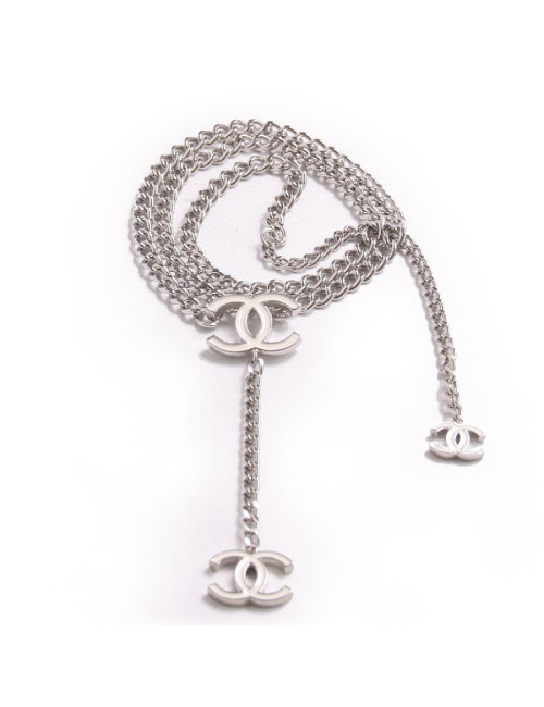 ceinture sautoir CHANEL chaîne argentée