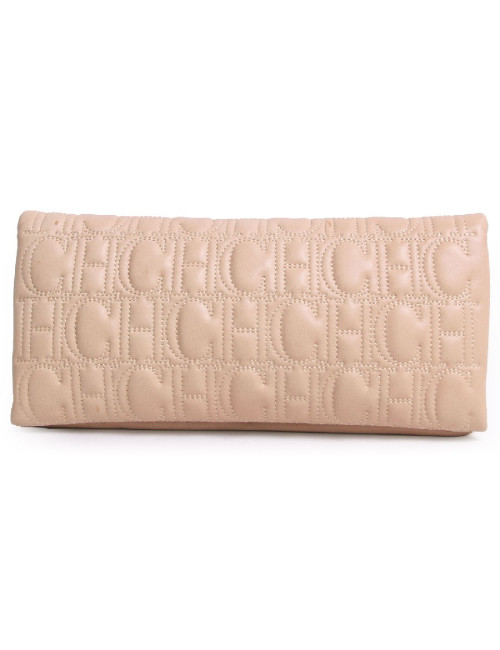 Pochette CAROLINA FERRERA cuir beige matelassé