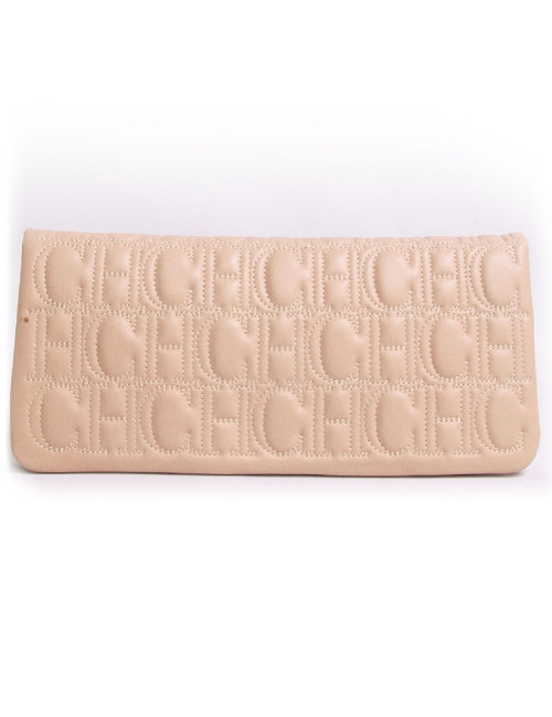 Pochette CAROLINA FERRERA cuir beige matelassé