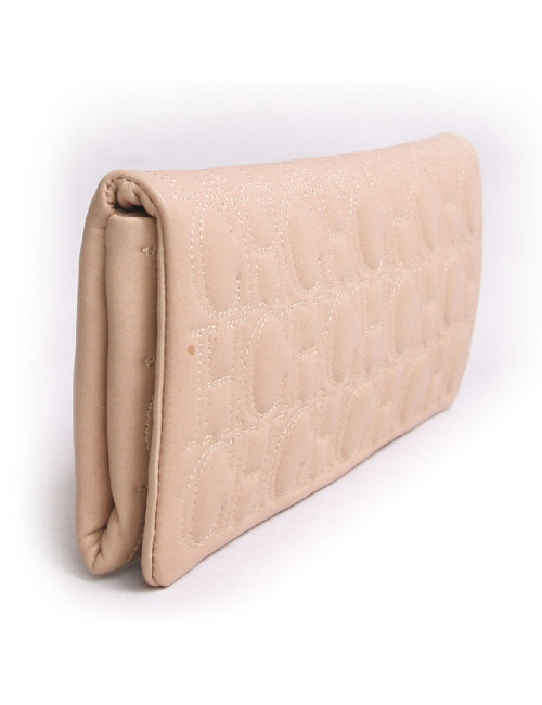 Pochette CAROLINA FERRERA cuir beige matelassé