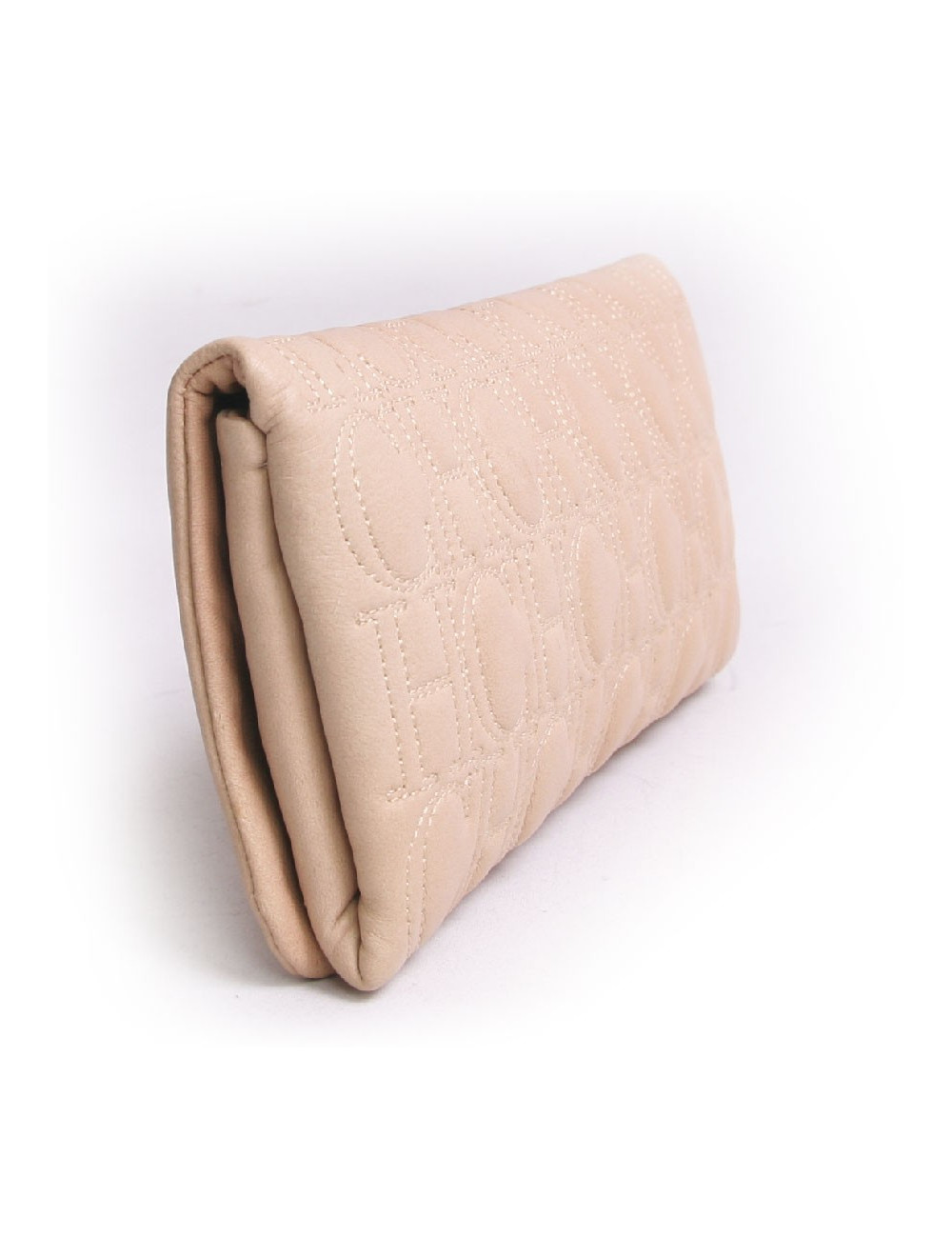 Pochette CAROLINA FERRERA cuir beige matelassé