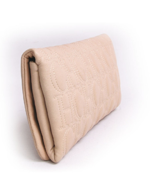 Pochette CAROLINA FERRERA cuir beige matelassé