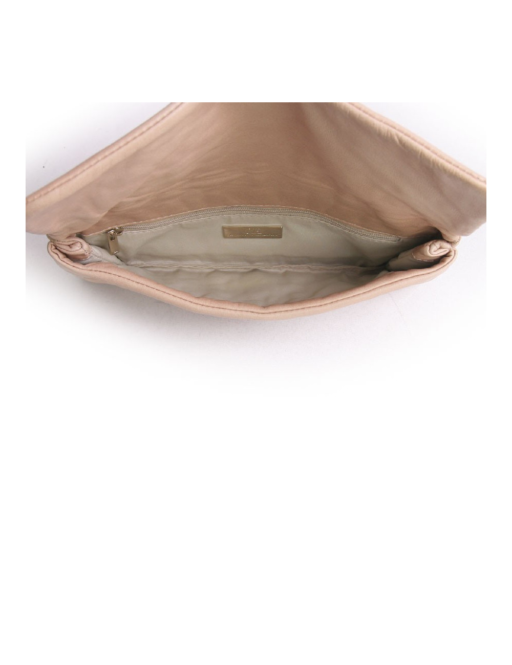 Pochette CAROLINA FERRERA cuir beige matelassé