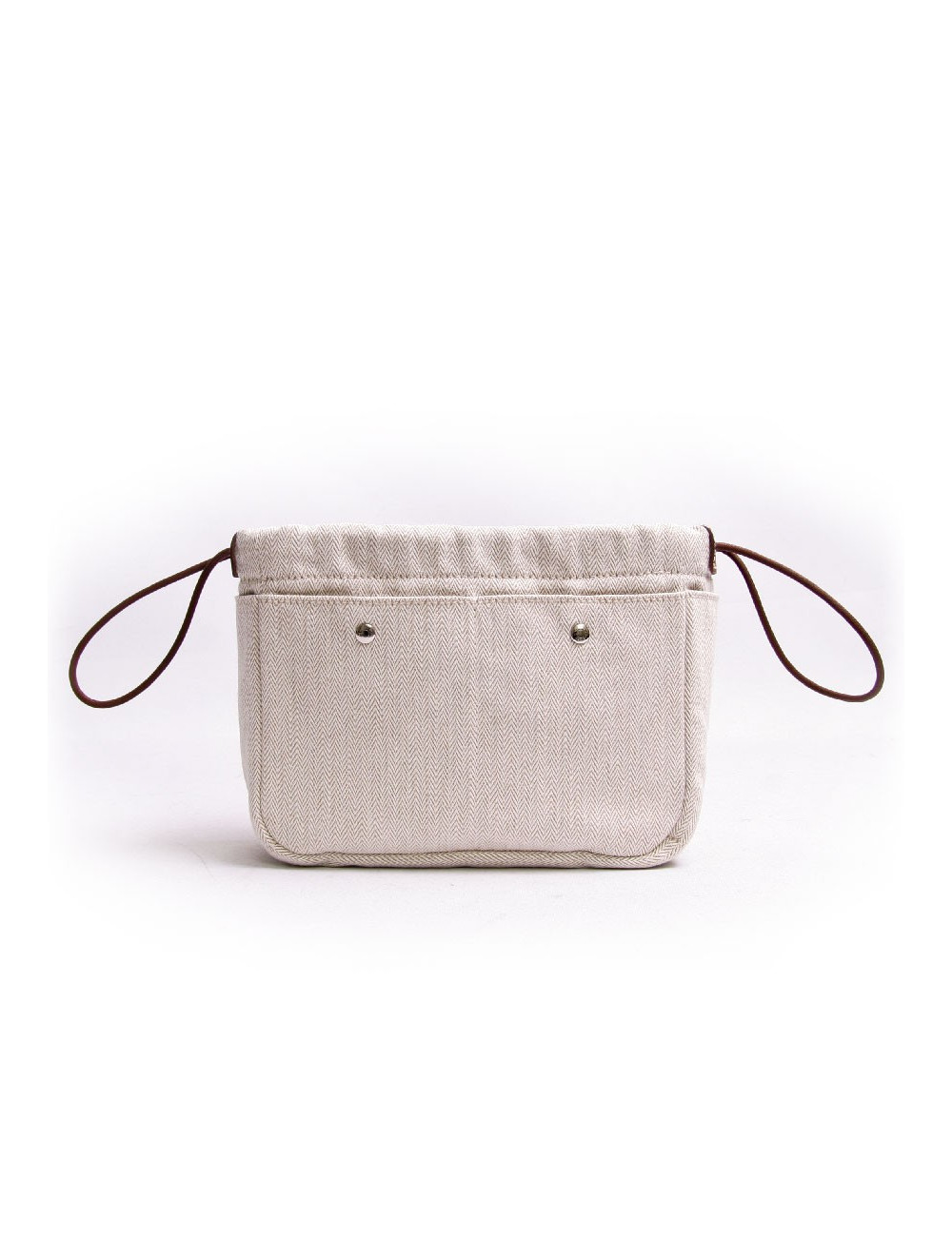 Trousse fourbi 20 HERMES tissage chevron et veau barenia