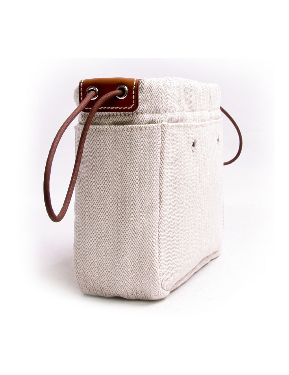 Trousse fourbi 20 HERMES tissage chevron et veau barenia