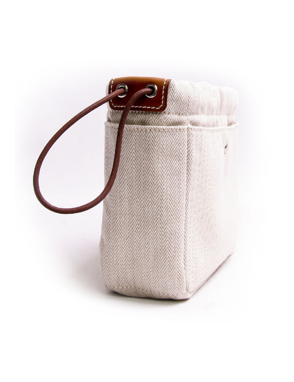 Trousse fourbi 20 HERMES tissage chevron et veau barenia