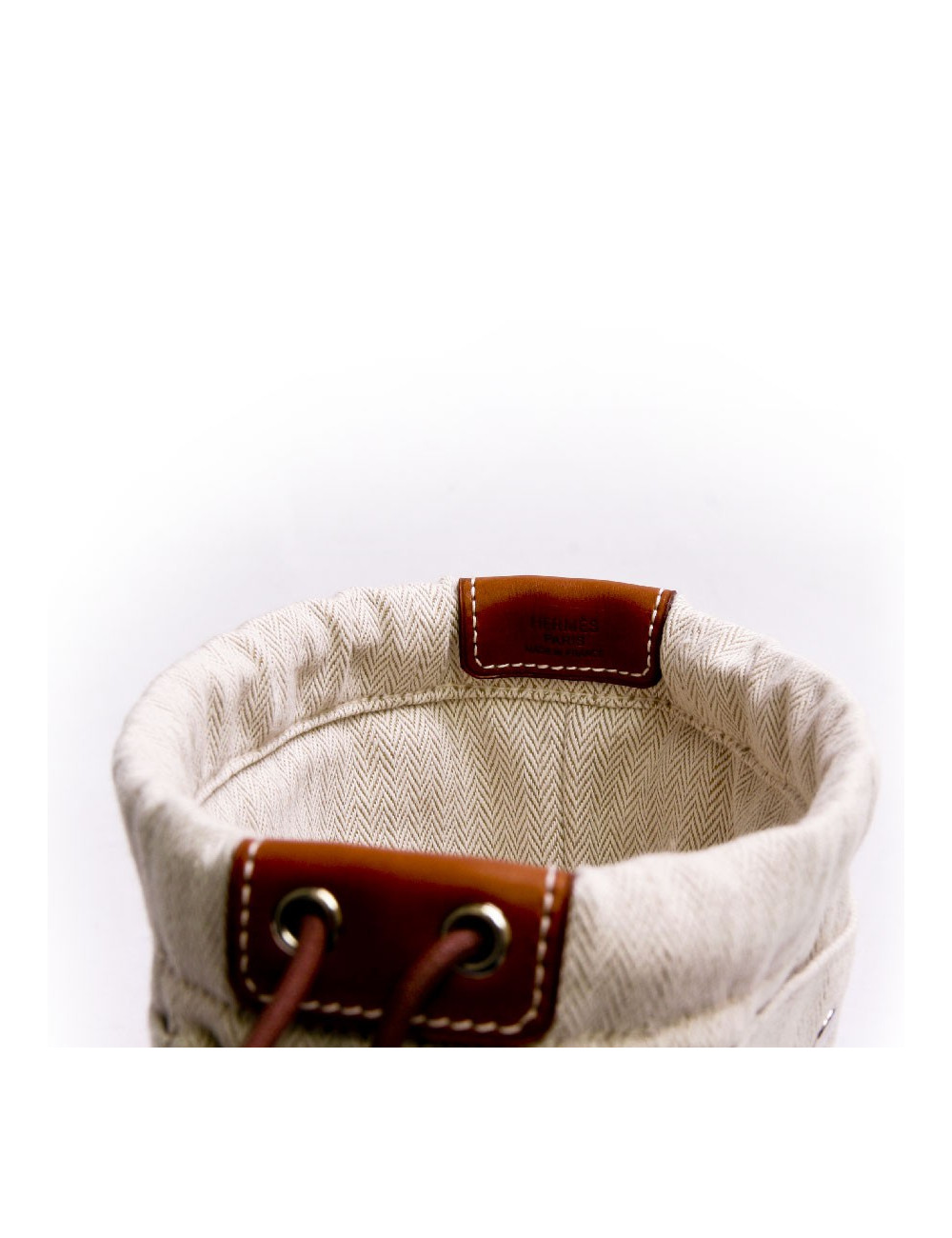 Trousse fourbi 20 HERMES tissage chevron et veau barenia