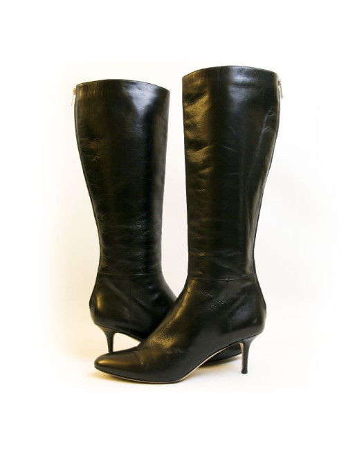 Bottes JIMMY CHOO T 40 cuir d'agneau noir 