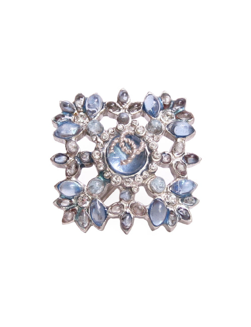 Bague CHANEL pâte de verre saphir