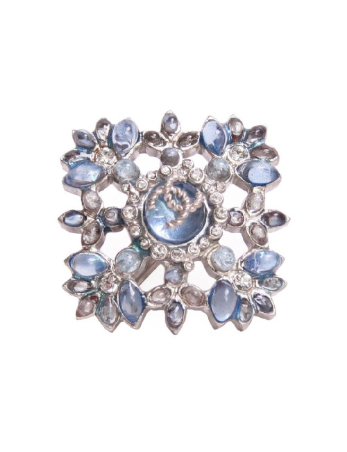 Bague CHANEL pâte de verre saphir