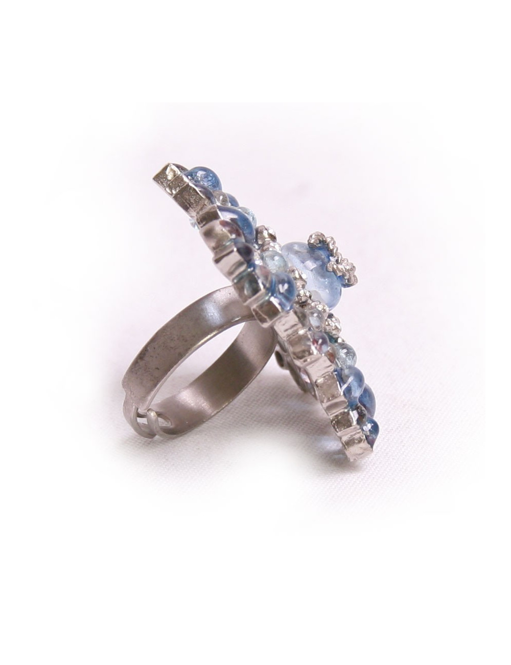 Bague CHANEL pâte de verre saphir