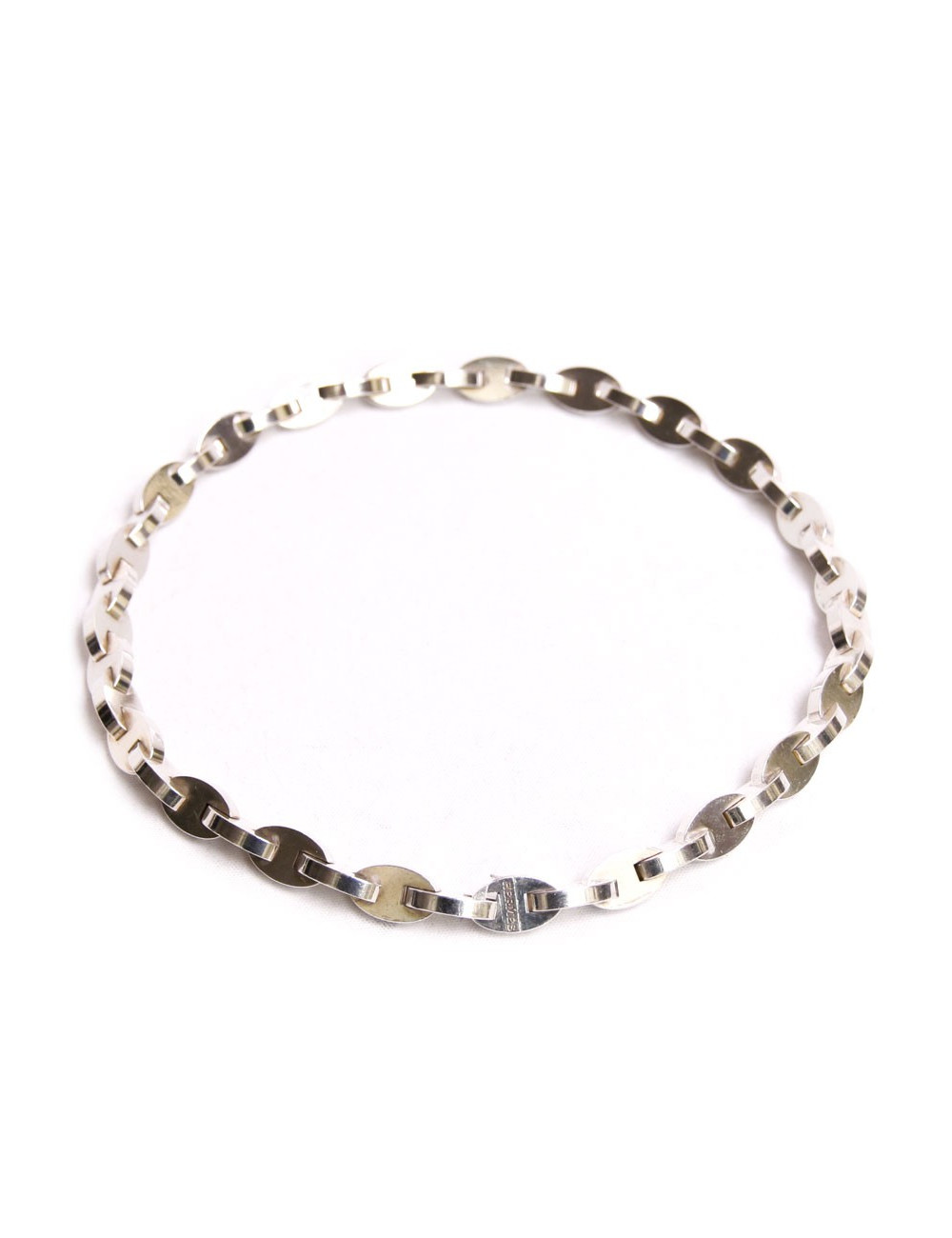 Sautoir HERMES chaîne d'ancre en argent massif