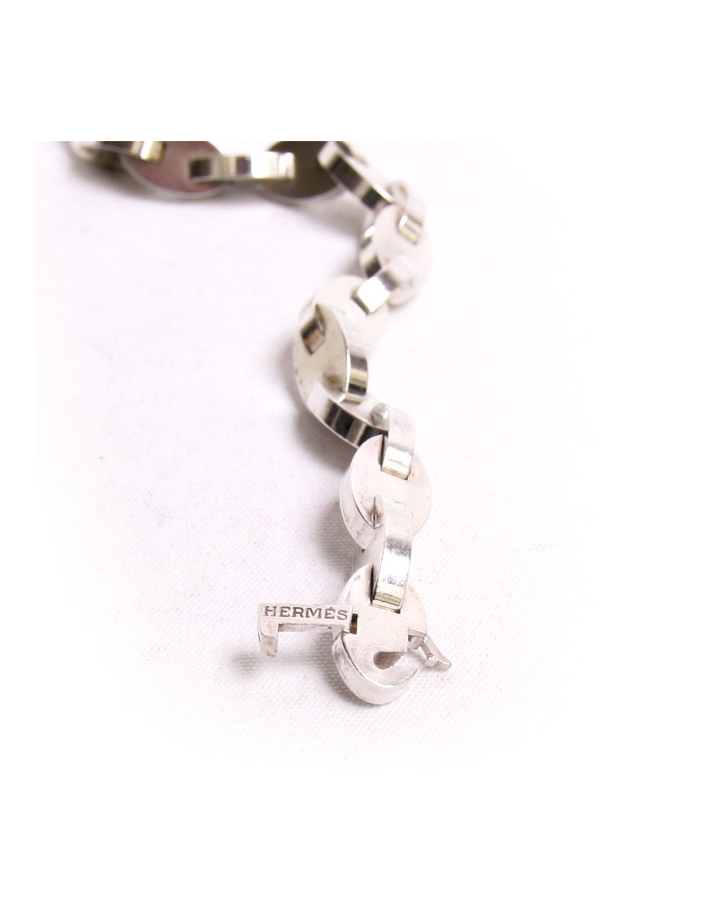 Sautoir HERMES chaîne d'ancre en argent massif