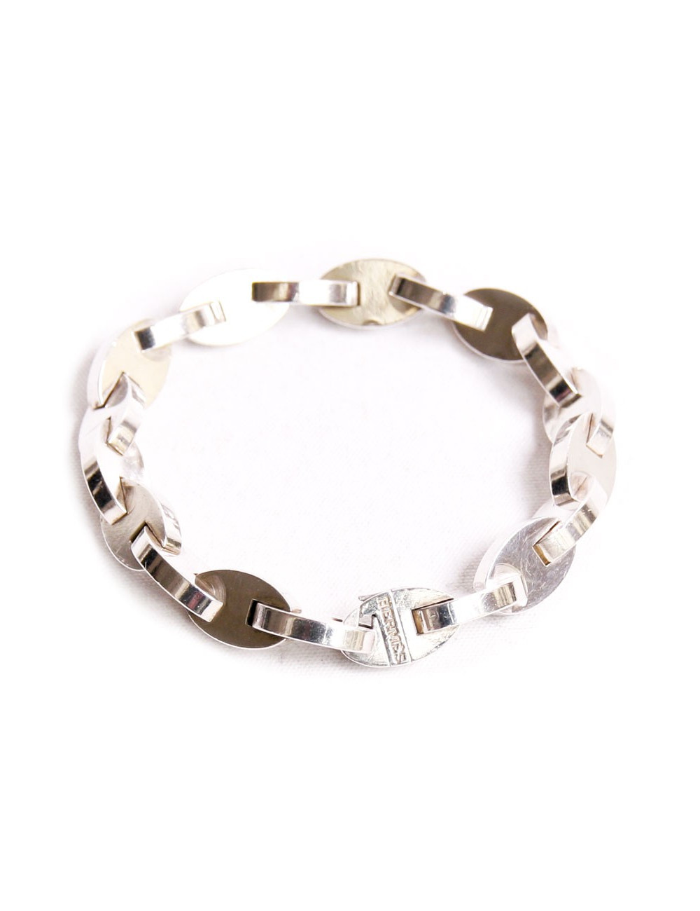 Bracelet HERMES chaîne d'ancre argent massif