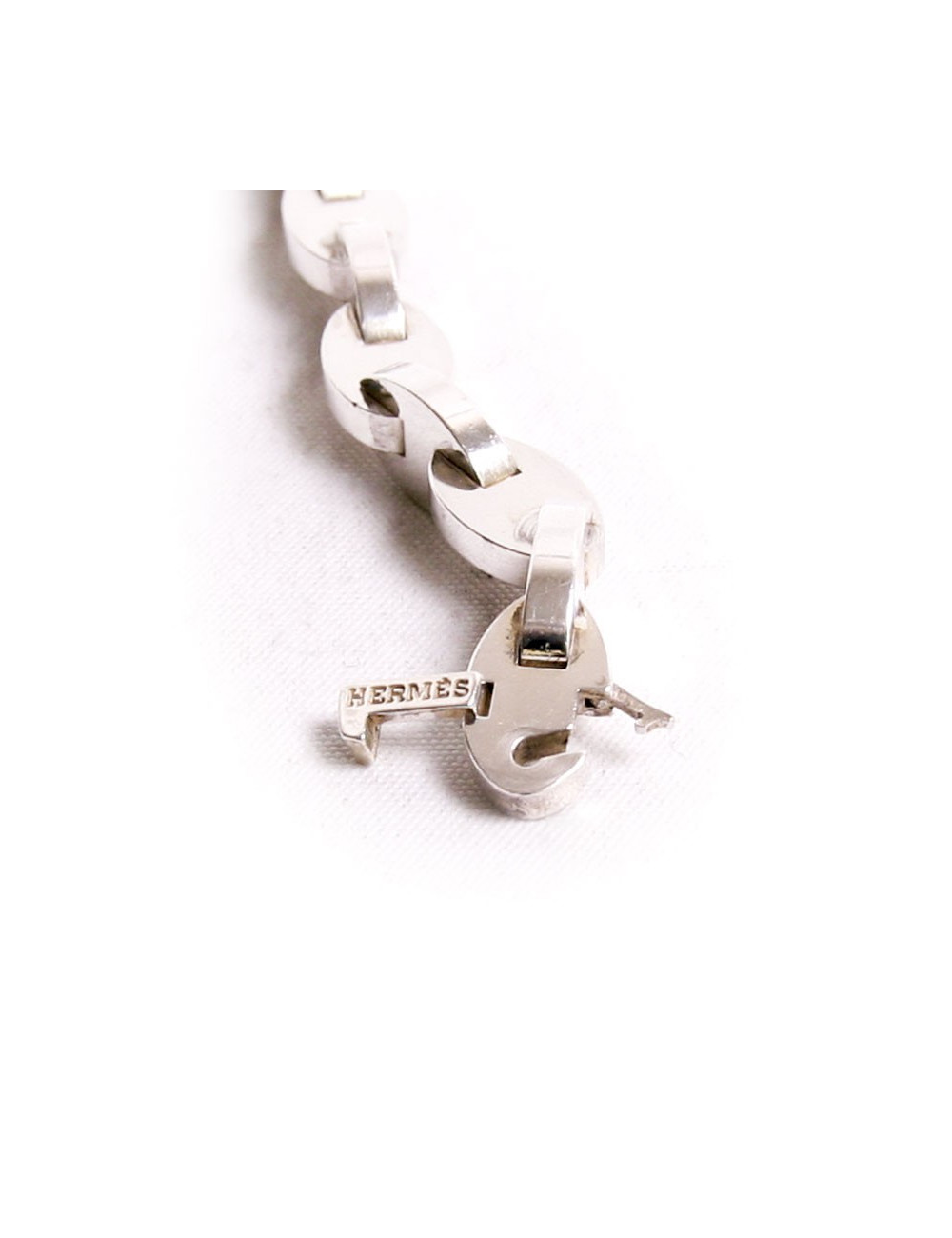 Bracelet HERMES chaîne d'ancre argent massif