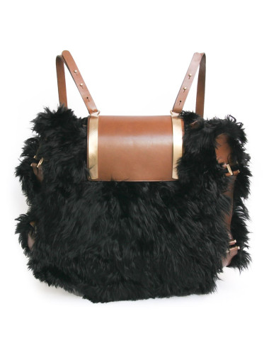 Sac à dos MARNI grand modèle fourrure noire