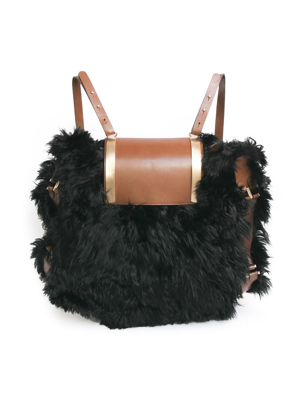 Sac à dos MARNI grand modèle fourrure noire