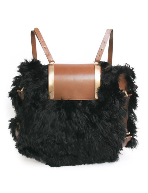 Sac à dos MARNI grand modèle fourrure noire