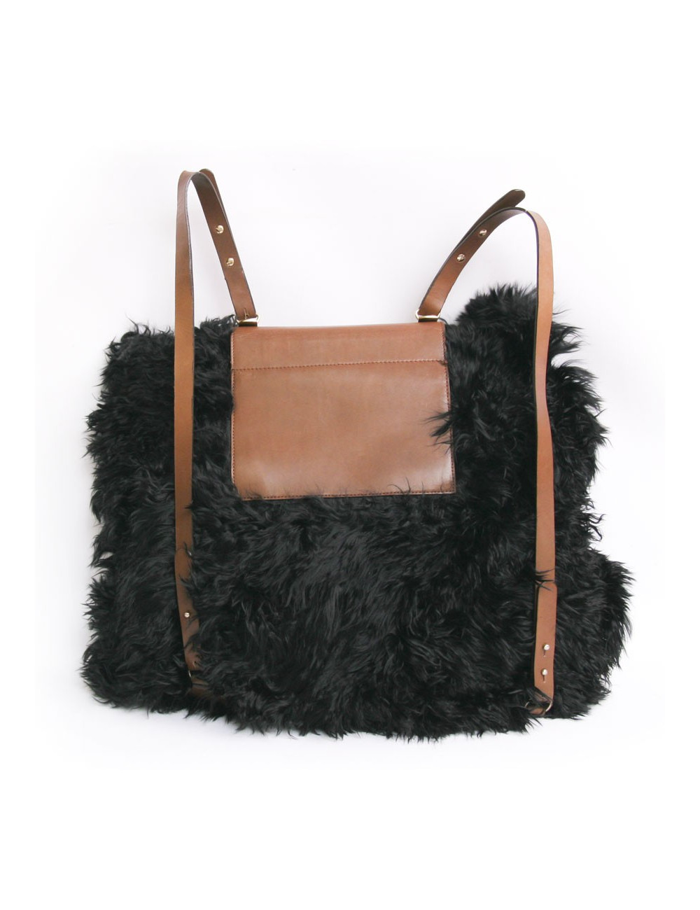 Sac à dos MARNI grand modèle fourrure noire