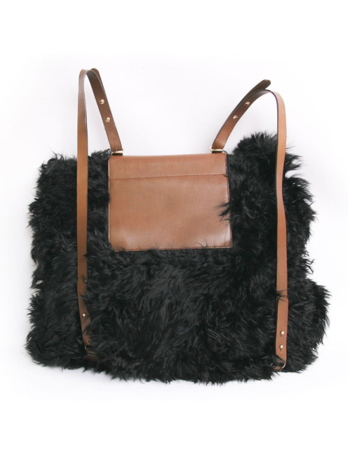 Sac à dos MARNI grand modèle fourrure noire