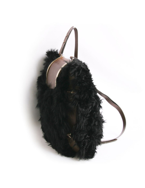 Sac à dos MARNI grand modèle fourrure noire