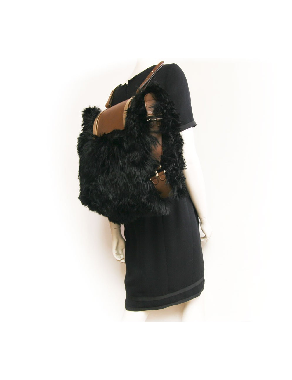 Sac à dos MARNI grand modèle fourrure noire