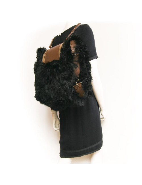 Sac à dos MARNI grand modèle fourrure noire