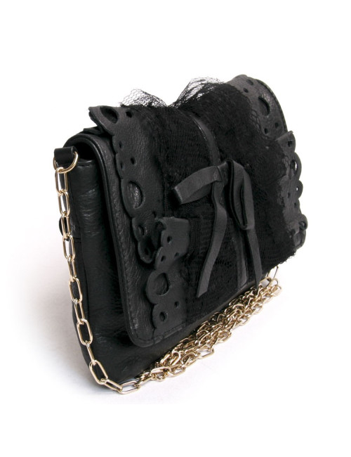 sc pochette Red VALENTINO cuir noir