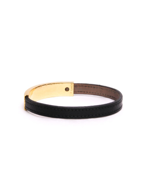 Bracelet HERMES cuir et or massif