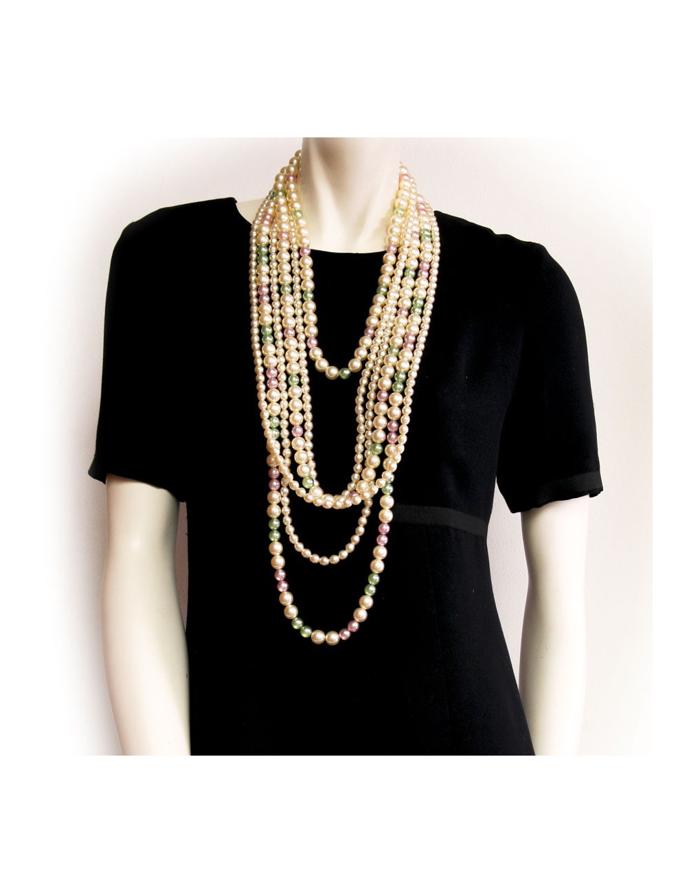 Sautoir 6 rangs CHANEL multicolore