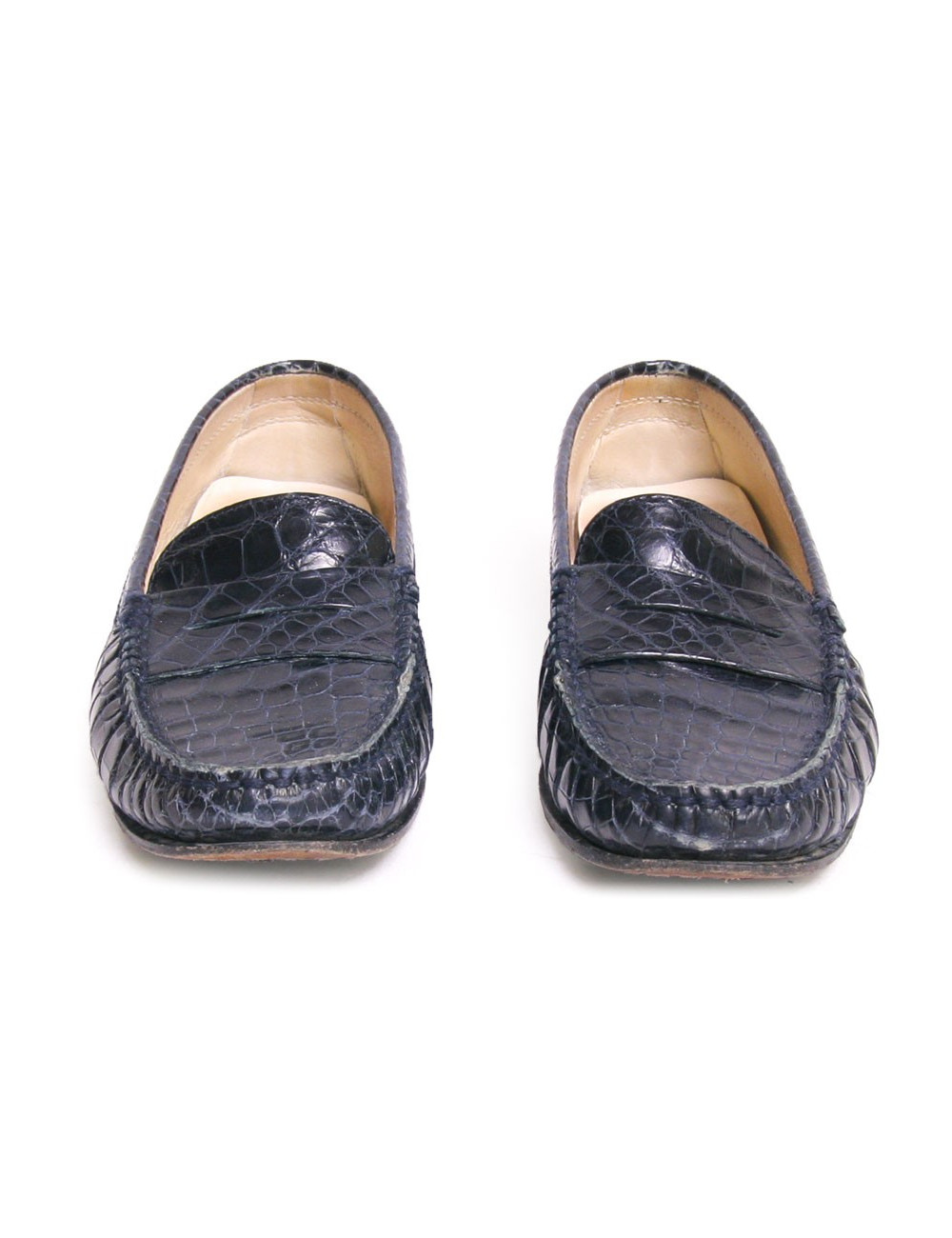 Mocassins TOD'S crocodile bleu marine T7