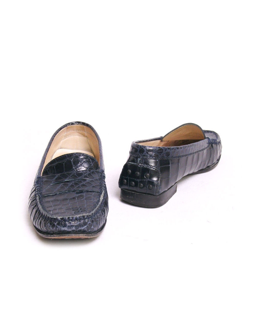 Mocassins TOD'S crocodile bleu marine T38