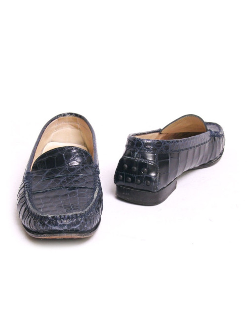 Mocassins TOD'S crocodile bleu marine T38