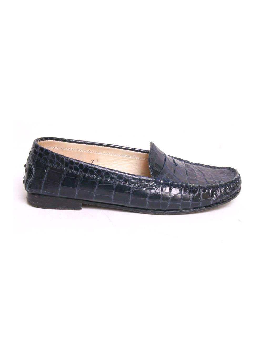 Mocassins TOD'S crocodile bleu marine T38