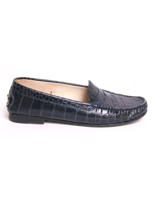 Mocassins TOD'S crocodile bleu marine T38
