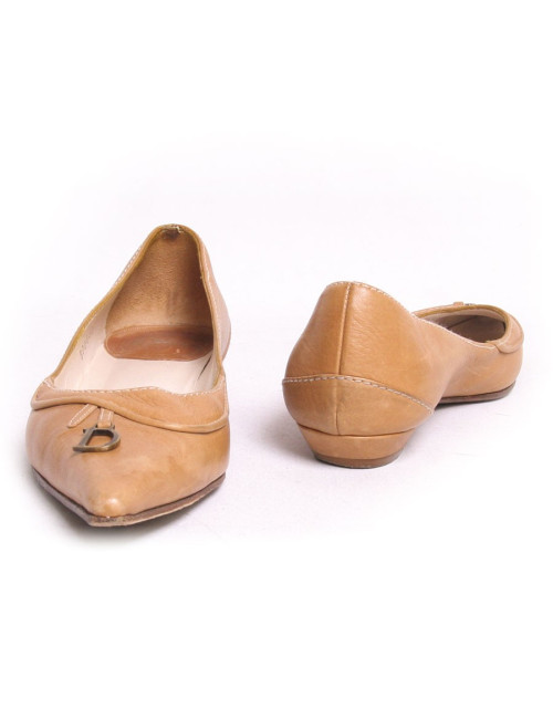 Ballerines CHRISTIAN DIOR cuir camel T35