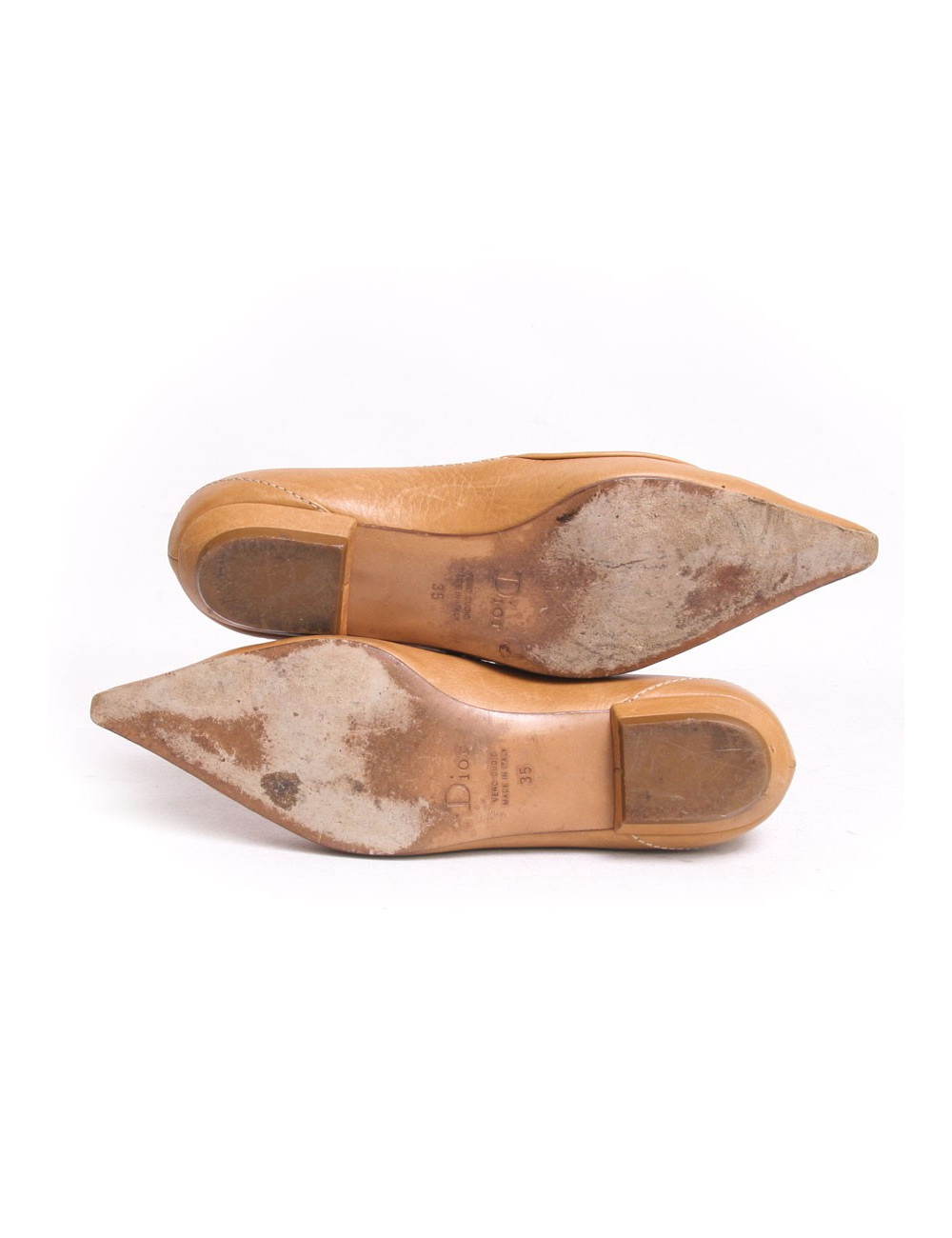 Ballerines CHRISTIAN DIOR cuir camel T35